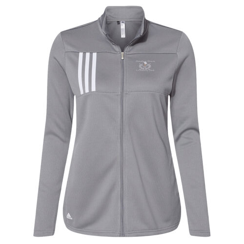 Nashua Town & Country Club - Women's 3-Stripes Double Knit Full-Zip - White Thumbnail