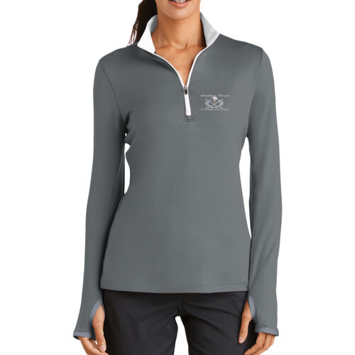 Nashua Town & Country Club - Ladies Dri FIT Stretch 1/2 Zip Cover Up - White Thumbnail